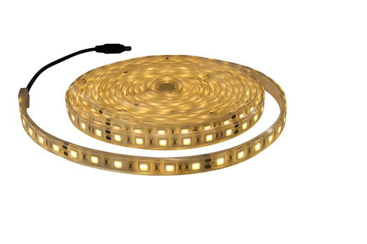 Westgate LED Ribbon, SMD5050, 60/14.4LEDs/M, 10MM Width, 24V, 5M/Rl, Ip68 W/P, WW, Final Production, 4.4W/Ft, 254 Lumens/Ft, 2700K