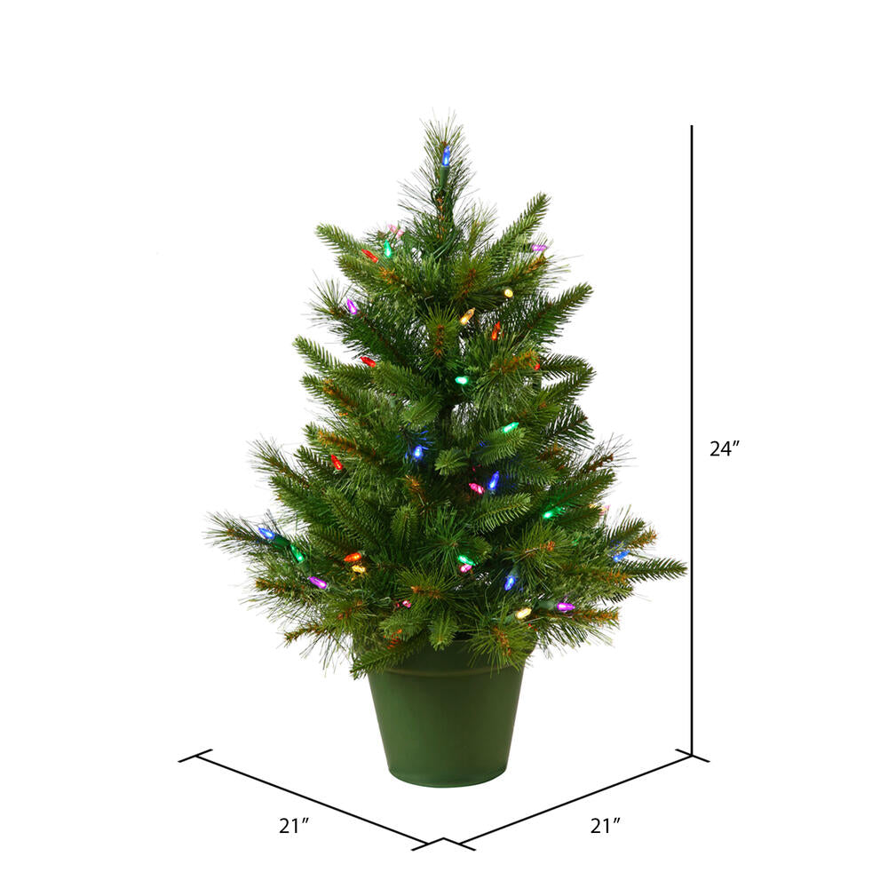 Vickerman 24" Cashmere Pine Artificial Christmas Tree Multi-Colored Dura-Lit® LED Lights