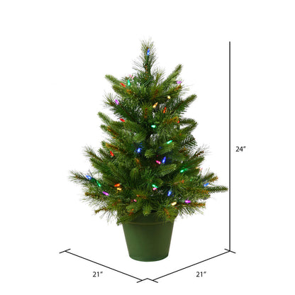 Vickerman 24" Cashmere Pine Artificial Christmas Tree Multi-Colored Dura-Lit® LED Lights