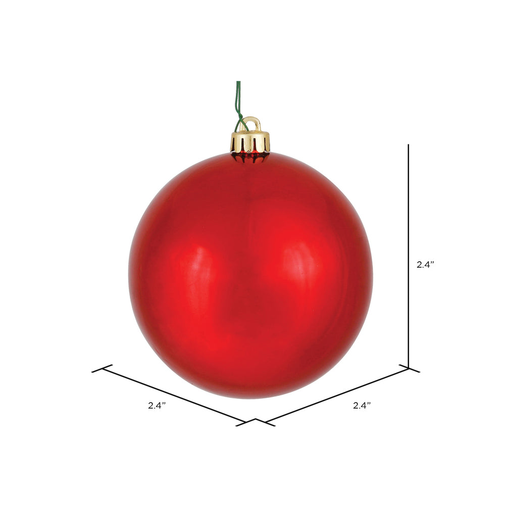 Vickerman 2.4" Red Shiny Ball Ornament 24 per Bag