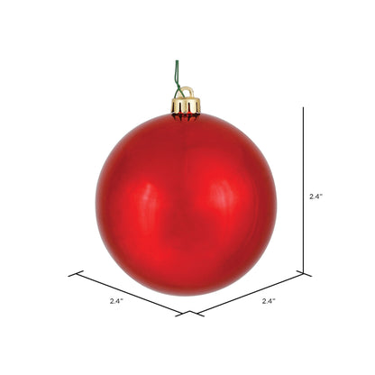 Vickerman 2.4" Red Shiny Ball Ornament 24 per Bag