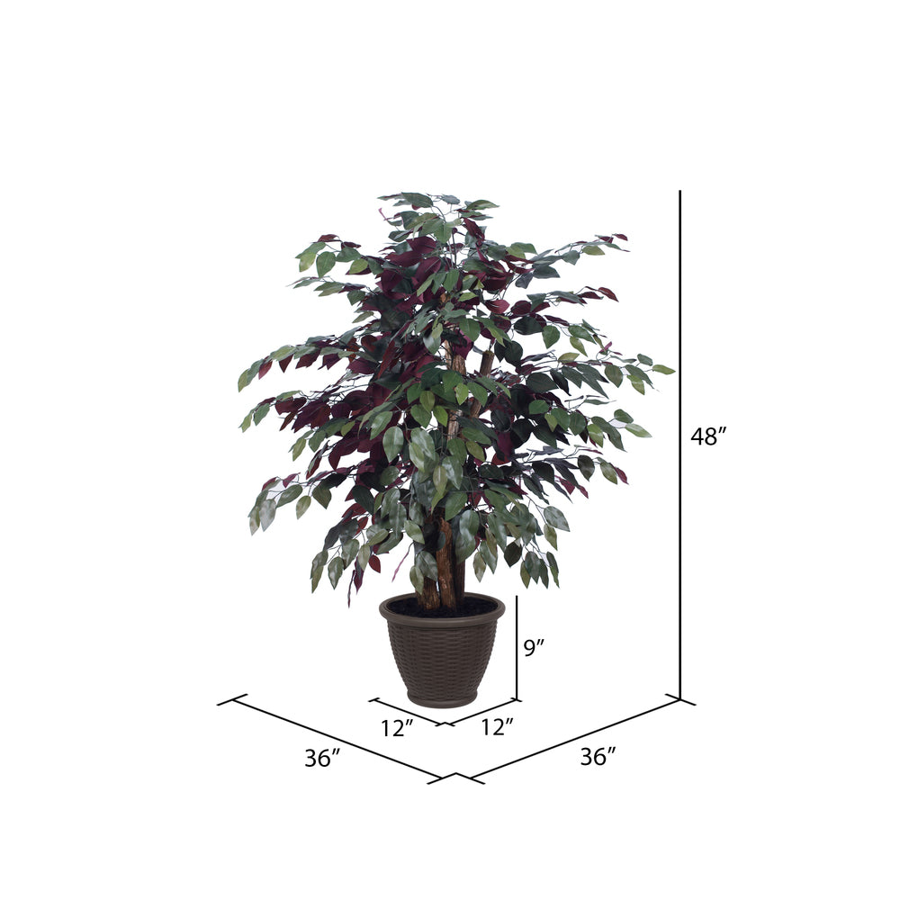 Vickerman 4' Artificial Capensia Extra Full Bush Brown Plastic Container.