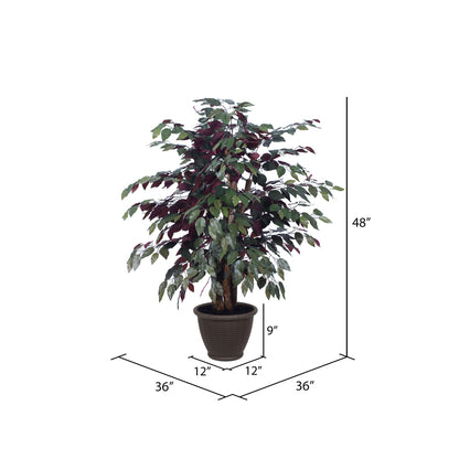 Vickerman 4' Artificial Capensia Extra Full Bush Brown Plastic Container.