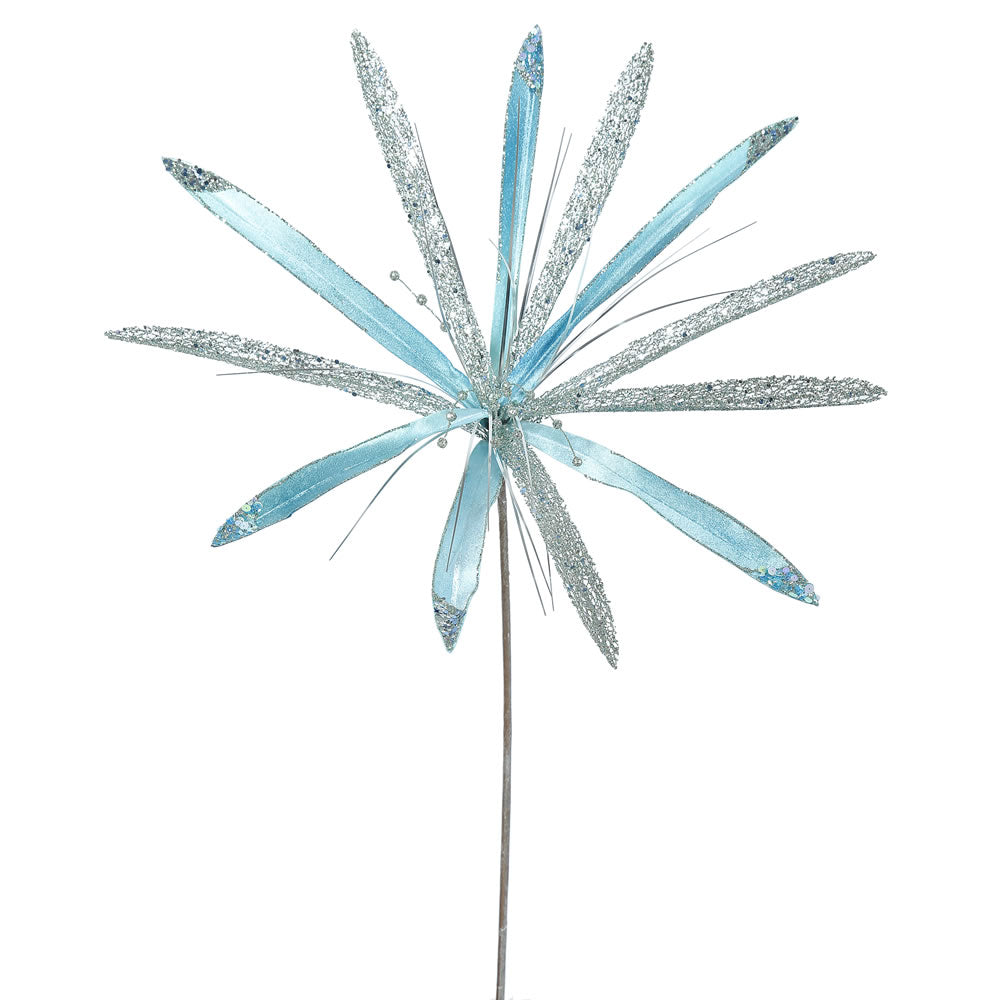Vickerman 24" Sea Blue Velvet Papyrus Artificial Christmas Pick 3 per Bag