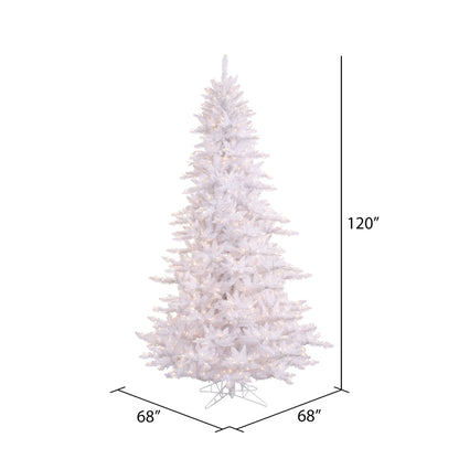 Vickerman 10' White Fir Artificial Christmas Tree Warm White Dura-lit LED Lights