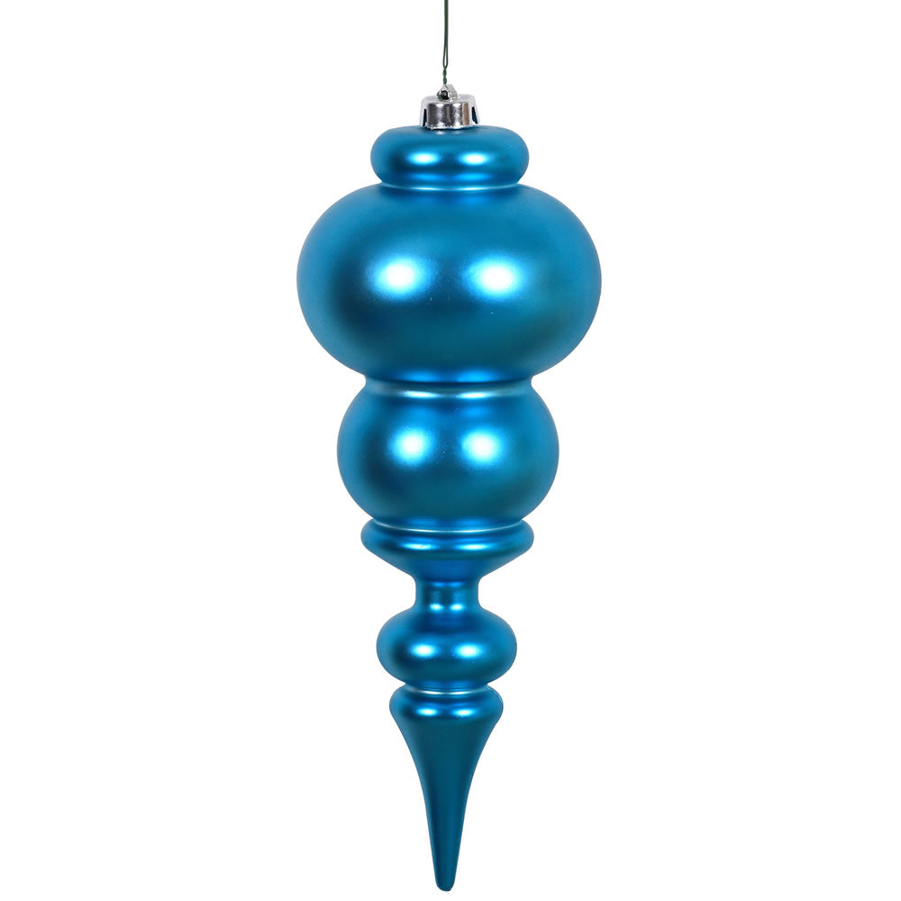 Vickerman 14" Turquoise Matte Finial Ornament