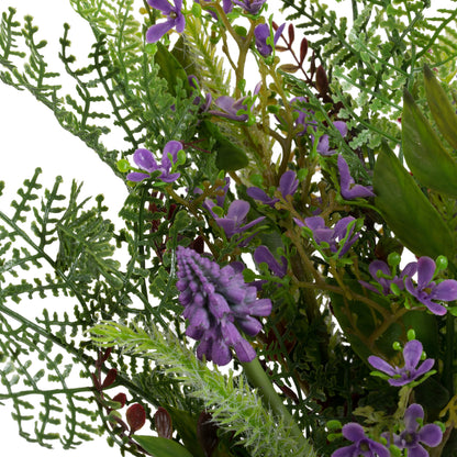 Vickerman 12" Artificial Green and Purple Maytime Bouquet.