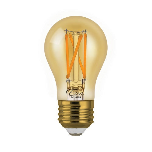 Euri Lighting VA19-3020ea Vintage LED 60-Watt Equivalent A19 Filament Lamp E26 Base Amber Glass Dimmable - 2700K