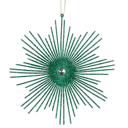 Vickerman 6.5" Seafoam Green Snowflake Burst Glitter Christmas Ornament 6 per Bag