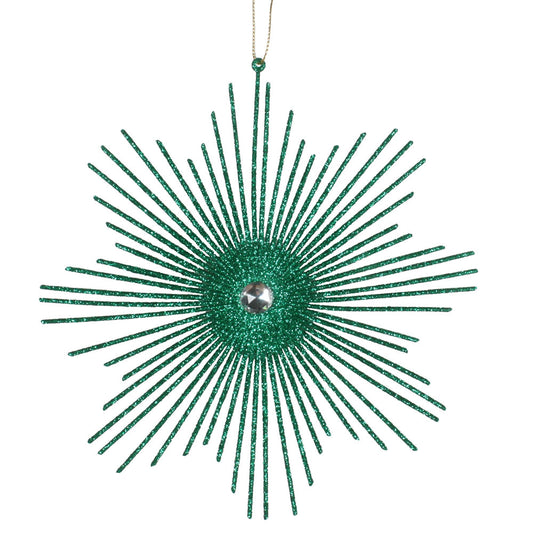 Vickerman 6.5" Seafoam Green Snowflake Burst Glitter Christmas Ornament 6 per Bag