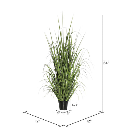 Vickerman 24" Artificial Green Potted Ryegrass.