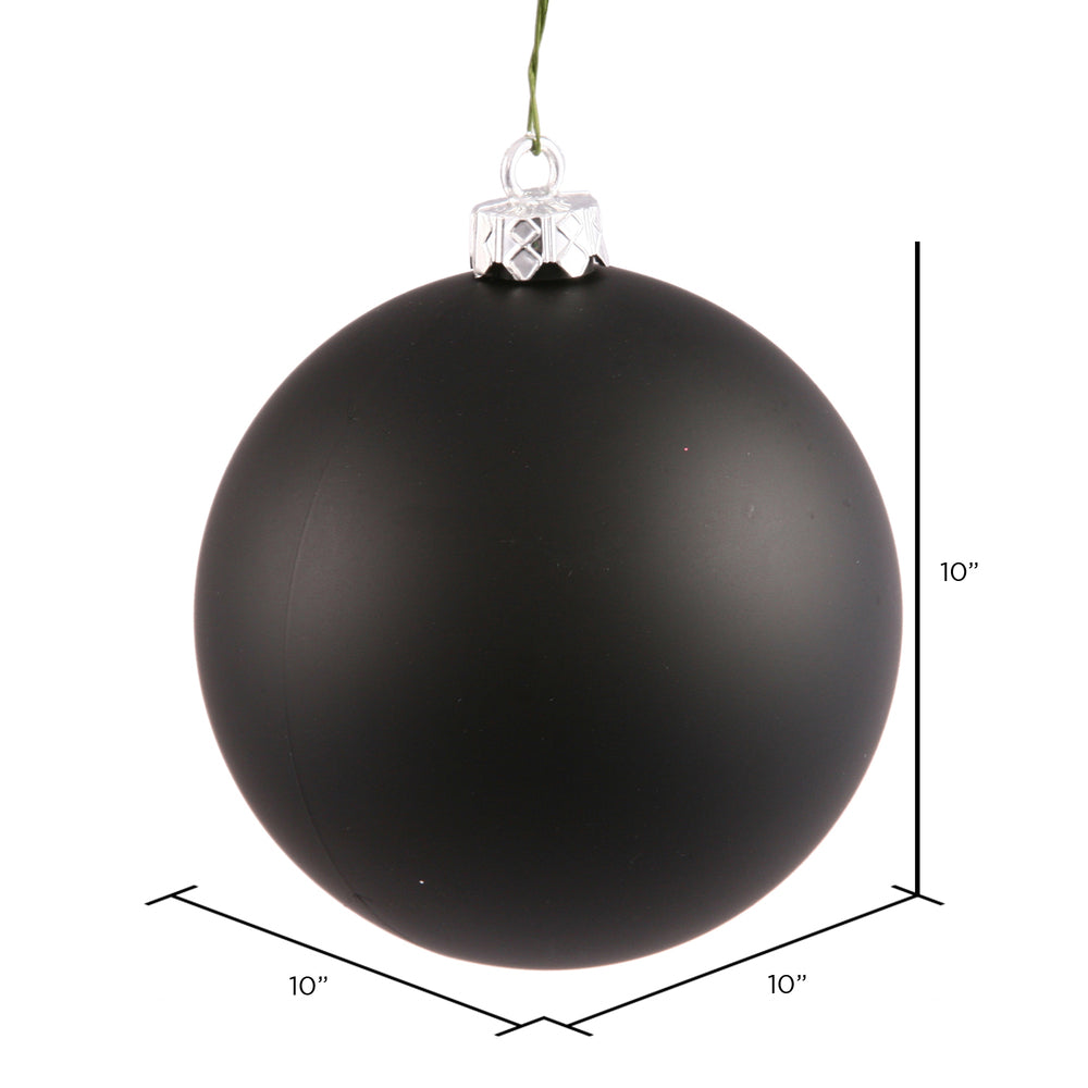 Vickerman 10" Black Matte Ball Ornament