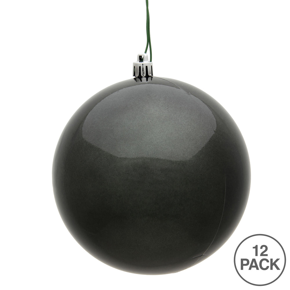 Vickerman 3" Pewter Candy Ball Ornament 12 per Bag