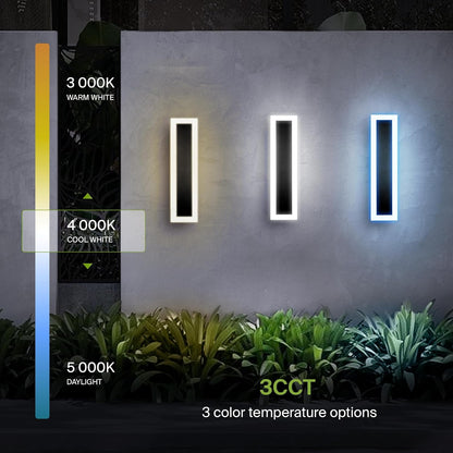 ASD Lighting LED Outdoor Wall Sconce wide acrylic 24" 24W 120-277V CCT Selectable 3000/4000/5000K Dimmable Black ETL