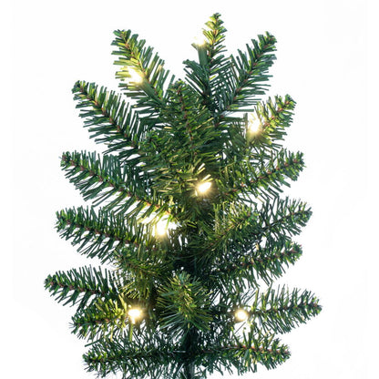 Vickerman 7.5' x 50" Chapel Pine Artificial Christmas Half Tree Warm White Dura-lit LED Lights