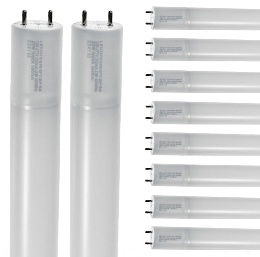 Damar- 59.63-Inch T8 LED Tube Light Bulb Safety Shielded Type B Single End Ballast Bypass 25W 3000 Lumen 5000K Bright White G13 Bi-Pin Base 120-277V UL Listed Pack of 10- Fluorescent Replacement