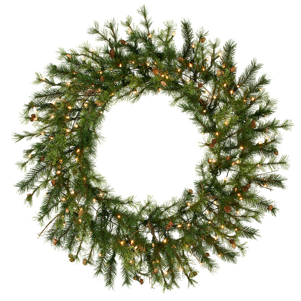 Vickerman 48" Mixed Country Pine Artificial Christmas Wreath Clear Dura-lit Incandescent Lights