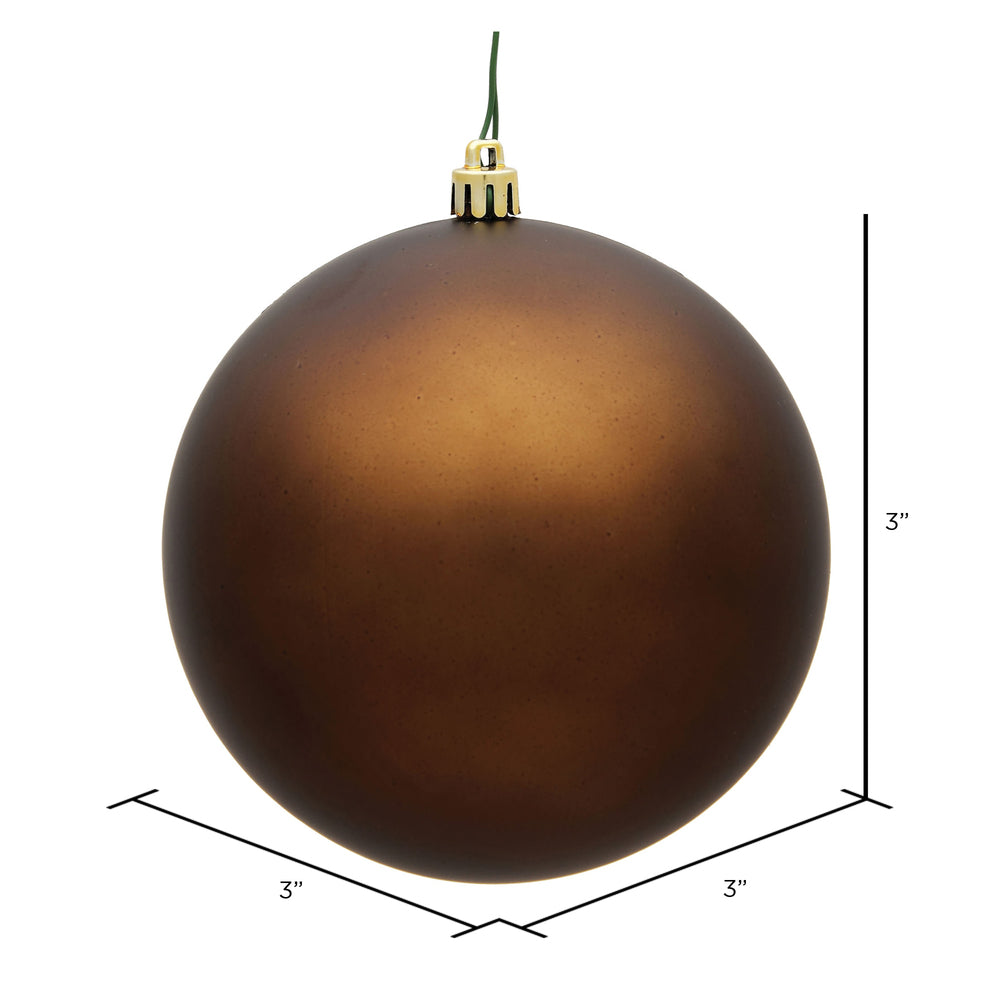 Vickerman 3" Mocha Matte Ball Ornament 12 per Bag