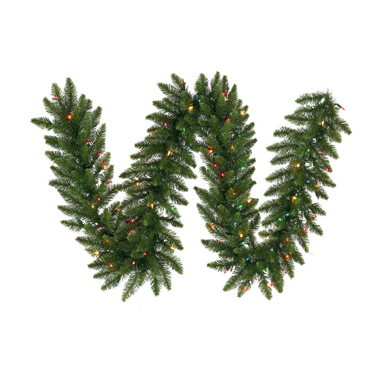 Vickerman 50' Camdon Fir Artificial Christmas Garland Multi-colored LED Mini Lights