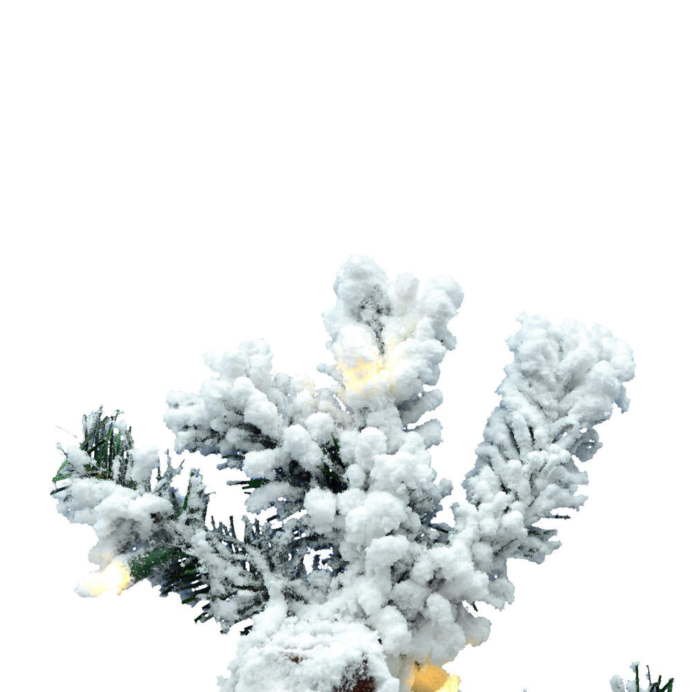 Vickerman 6' Flocked Spruce Artificial Christmas Tree Pure White Single Mold LED Lights