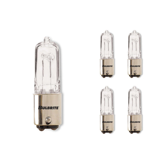 BULBRITE HALOGEN T4 DOUBLE-CONTACT BAYONET (BA15d) 50W DIMMABLE LIGHT BULB 2900K/SOFT WHITE 5PK (613050)