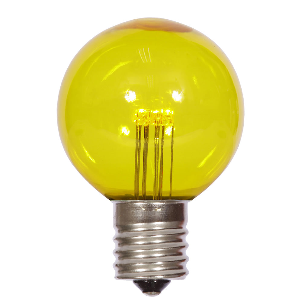 Vickerman G50 Yellow Transparent Glass LED Replacement Bulb