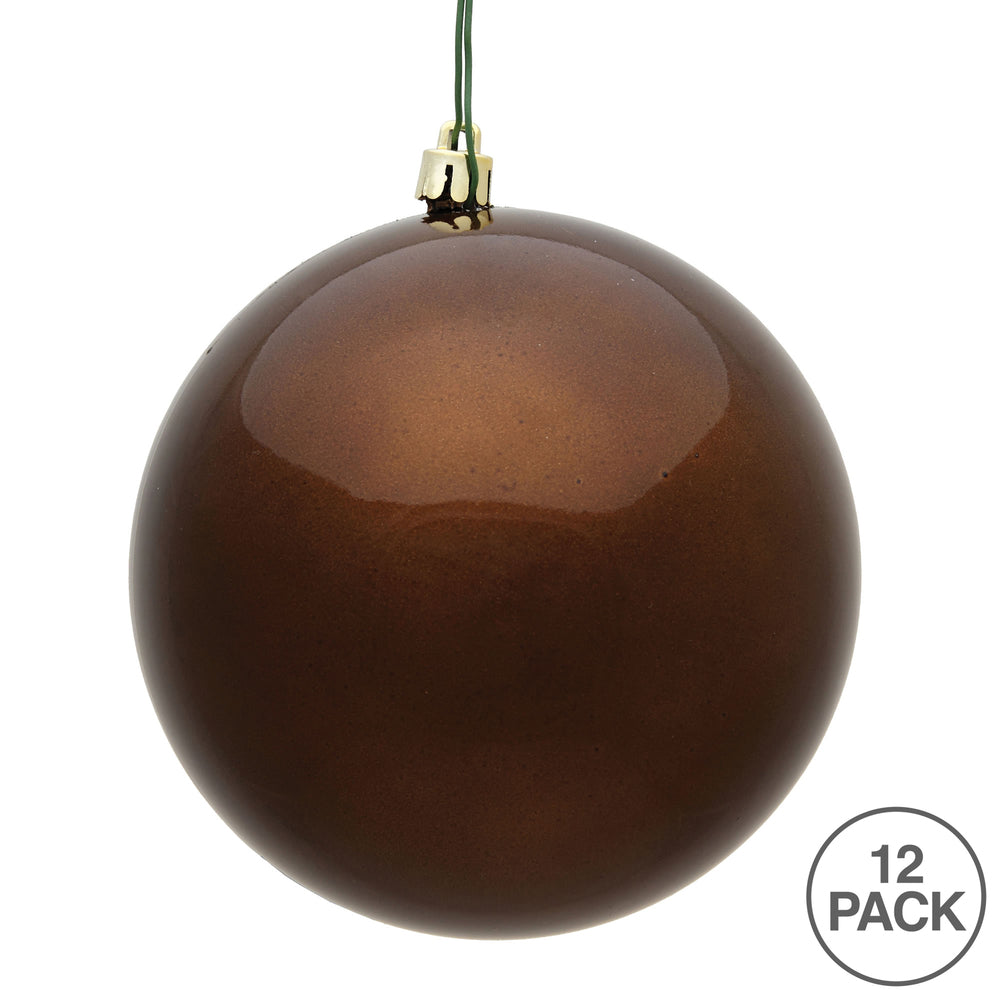 Vickerman 3" Mocha Candy Ball Ornament 12 per Bag