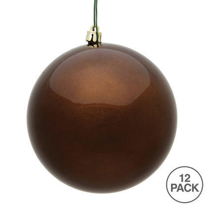 Vickerman 3" Mocha Candy Ball Ornament 12 per Bag