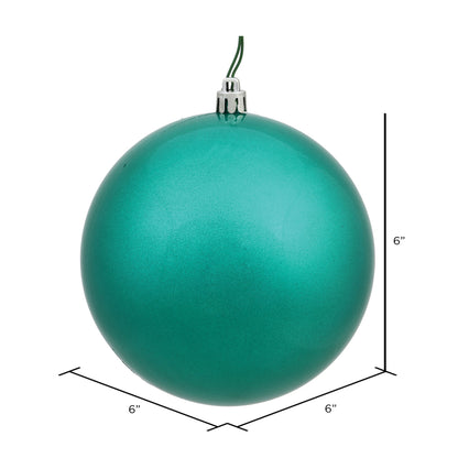 Vickerman 6" Teal Candy Ball Ornament 4 per Bag