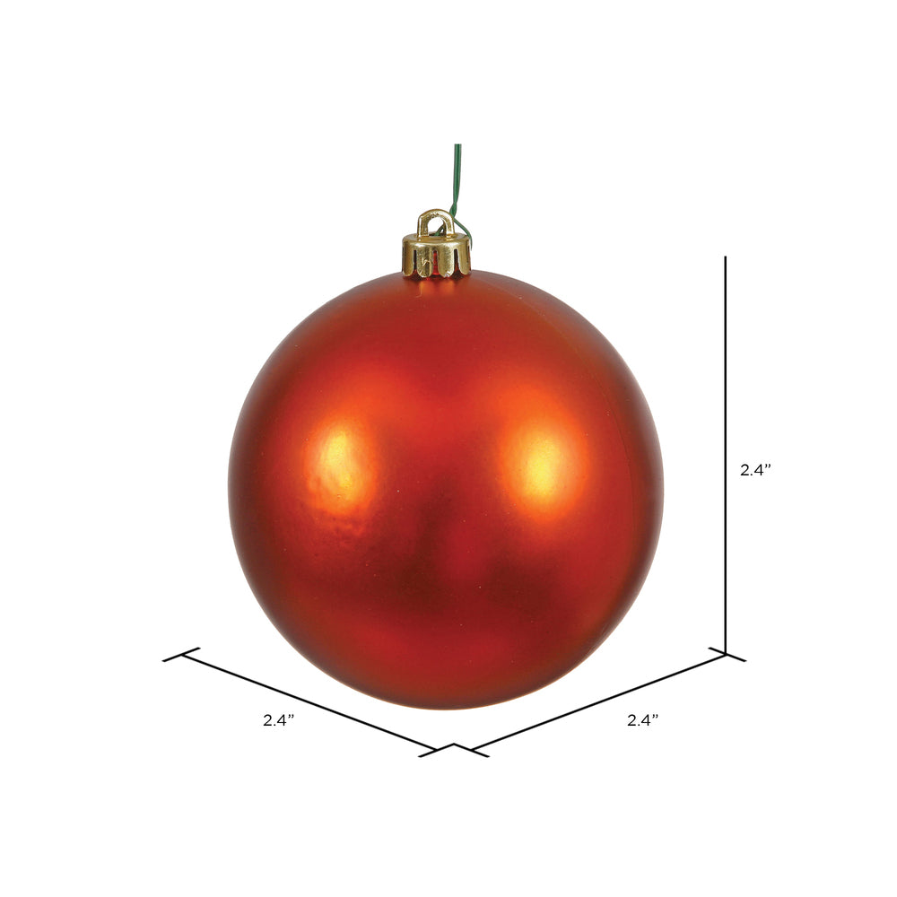 Vickerman 2.4" Burnished Orange Matte Ball Ornament 24 per Bag