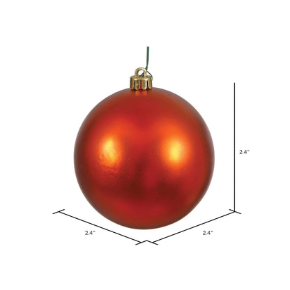 Vickerman 2.4" Burnished Orange Matte Ball Ornament 24 per Bag