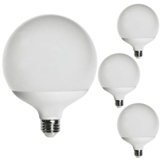 Damar- G40 LED Replacement Globe Light Bulb Frosted Finish 18W 1600 Lumens 5000K Bright White E26 Medium Base Dimmable Pack of 4- Shatterproof Indoor Outdoor Lamp for String Lights Patio Caf?