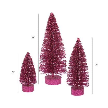 Vickerman 5"/7"/9" Mauve Glitter Oval Artificial Christmas Tree Unlit