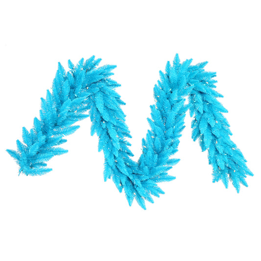 Vickerman 9' x 14" Sky Blue Artificial Christmas garland Blue Dura-lit Incandescent Mini Lights
