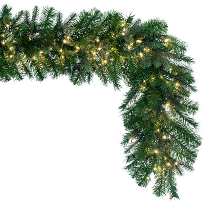 Vickerman 9' x 14" Douglas Fir Artificial Pre-Lit Garland with Warm White LED Lights.