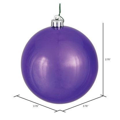 Vickerman 2.75" Plum Shiny Ball Ornament 12 per Bag