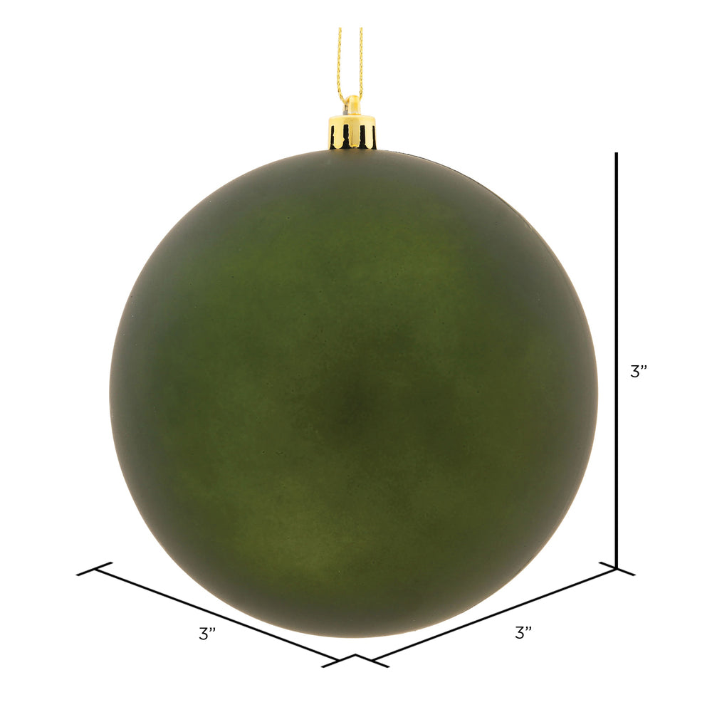 Vickerman 3" Moss Green Matte Ball Ornament 32 per Box