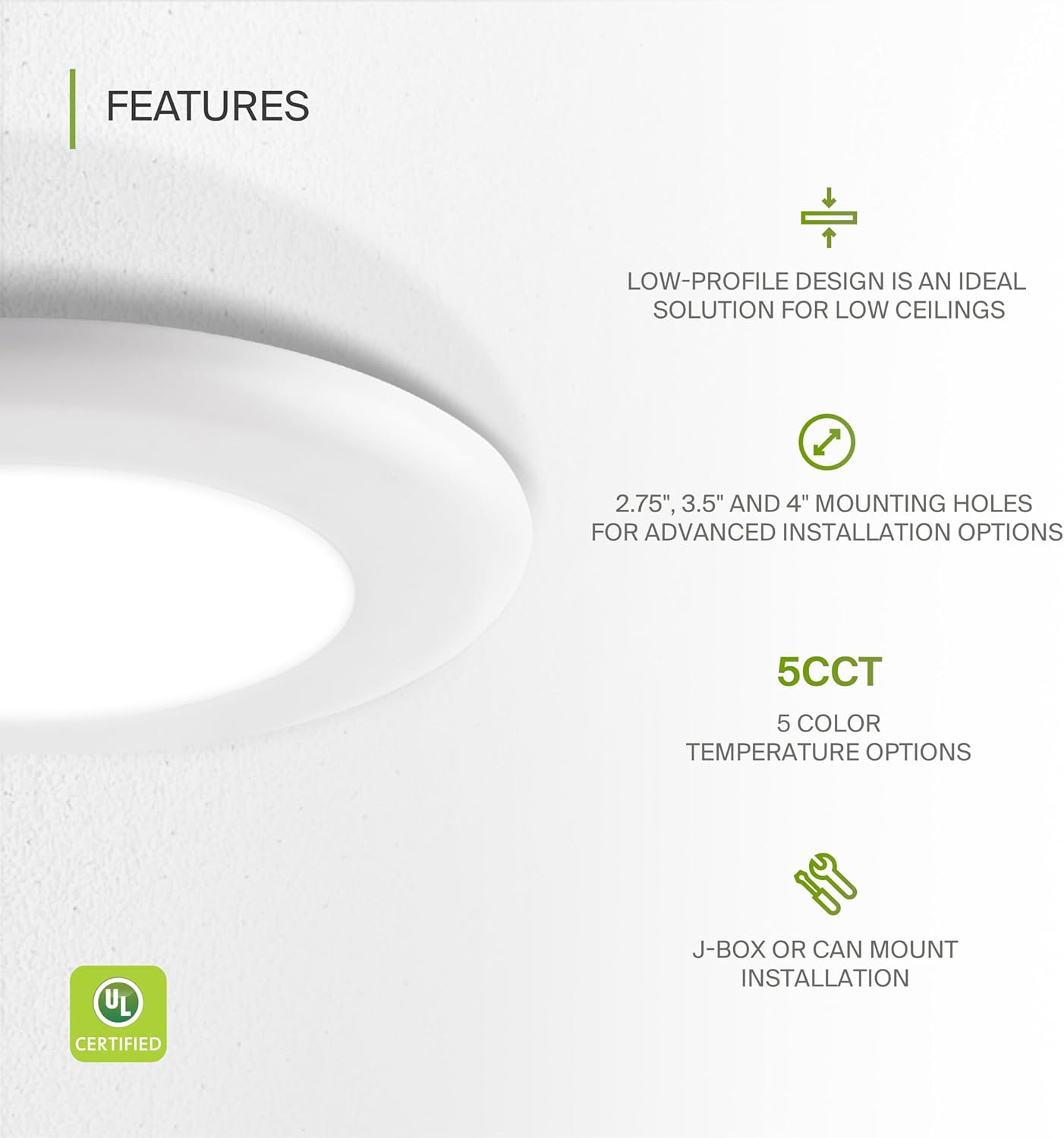 ASD Lighting LED Disk Light 4inch 10W 120V Triac 2700/3000/3500/4000/5000K White UL Energy Star 12 pack