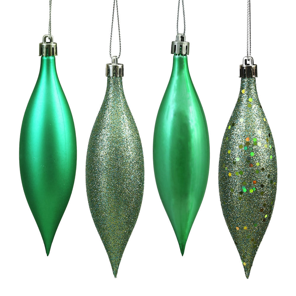 Vickerman 5.5" Sea Foam Finial Drop Christmas Ornament Assorted 4 Finish 8 per Pack