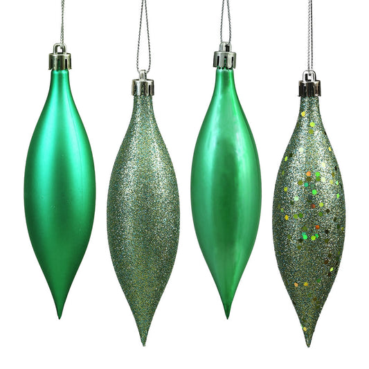 Vickerman 5.5" Sea Foam Finial Drop Christmas Ornament Assorted 4 Finish 8 per Pack