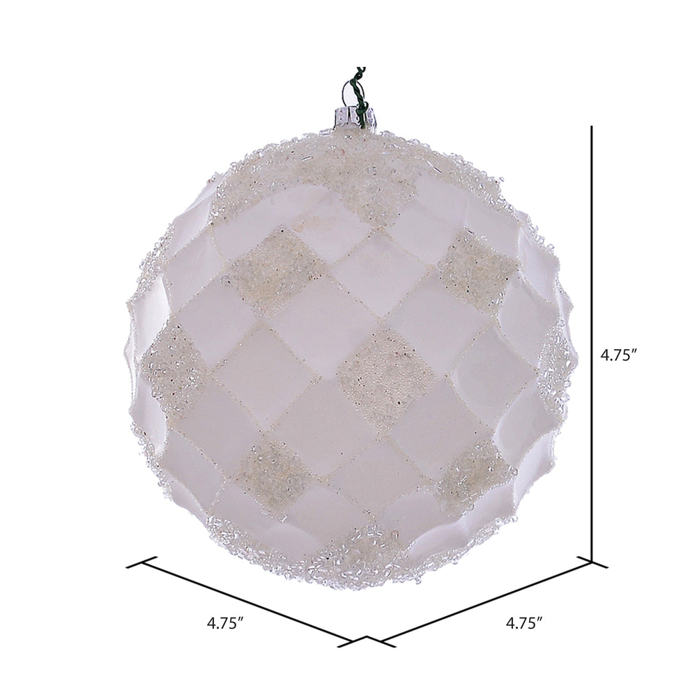 Vickerman 4.75" White Net Beaded Ball 3 per Bag