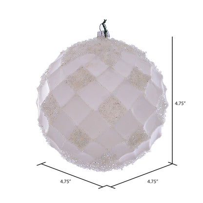 Vickerman 4.75" White Net Beaded Ball 3 per Bag