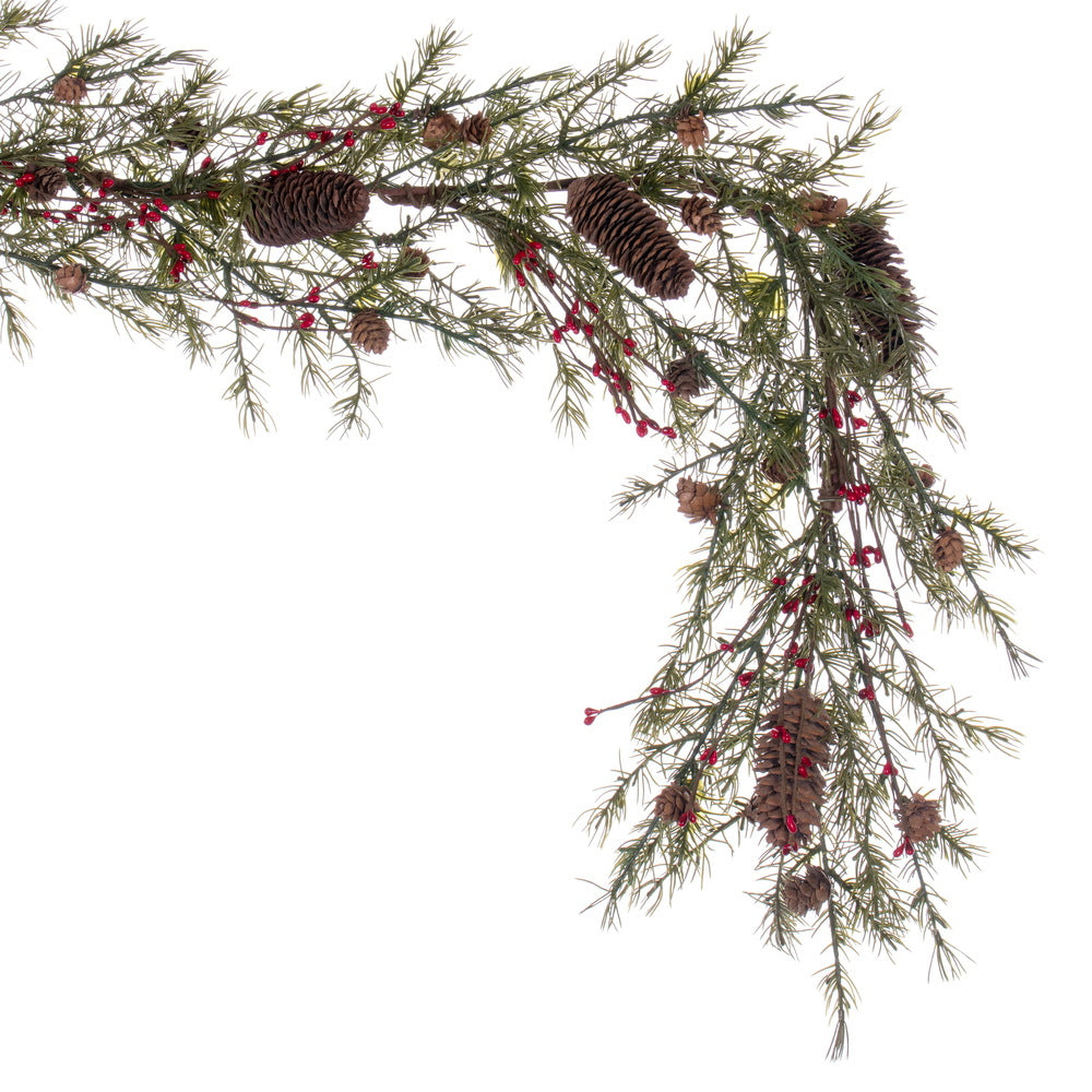 Vickerman 5' Green Artificial Leaf Garland.