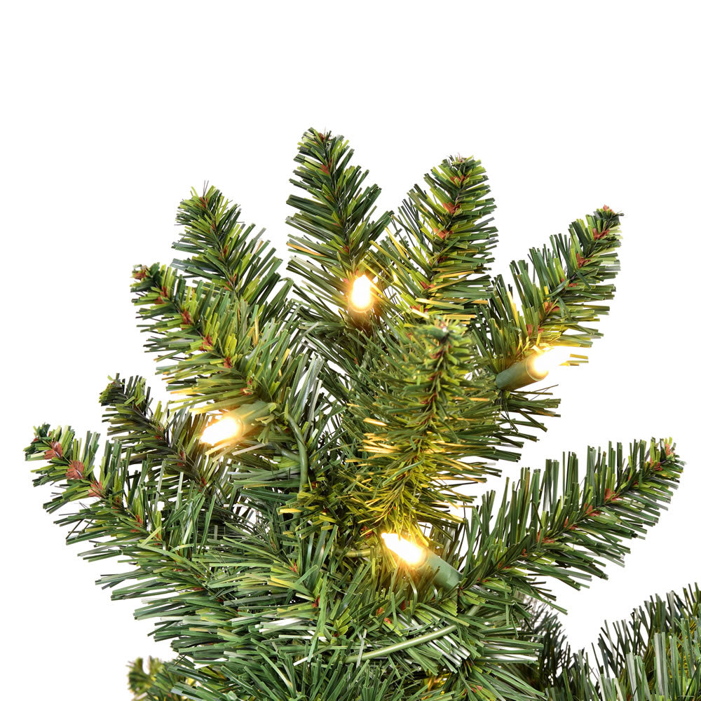 Vickerman 5.5' x 37" Chapel Pine Artificial Christmas Half Tree Warm White Dura-lit LED Lights