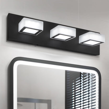 ASD Lighting LED Vanity 3-light 15W 120V with rotatable heads CCT Selectable 2700/3000/4000/5000/6000K Dimmable Black ETL