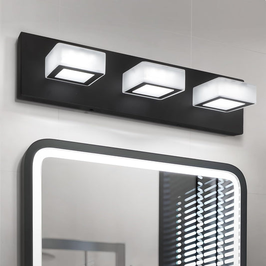 ASD Lighting LED Vanity 3-light 15W 120V with rotatable heads CCT Selectable 2700/3000/4000/5000/6000K Dimmable Black ETL