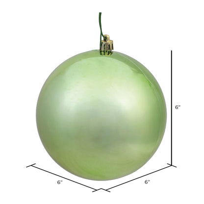 Vickerman 6" Celadon Shiny Ball Ornament 4 per Bag
