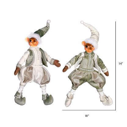 Vickerman 14" Jewel-Tide Greetings Collection Mouse Doll 2 Pack