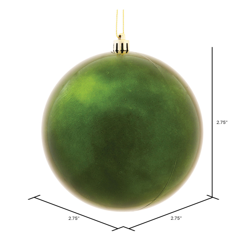 Vickerman 2.75" Moss Green Shiny Ball Ornament 12 per Bag