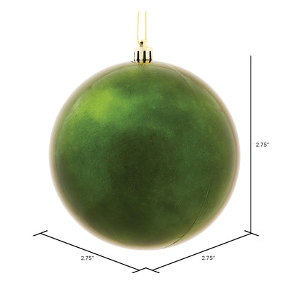 Vickerman 2.75" Moss Green Shiny Ball Ornament 12 per Bag